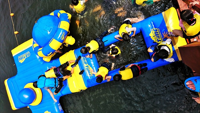 水遊び満喫の様子